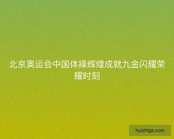 北京奥运会中国体操辉煌成就九金闪耀荣耀时刻